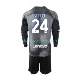 Koszulka Inter Mediolan Andre Onana 24 Bramkarska Dziecięcy Domowe Koszulki Piłkarskie 2022-2023 Długi Rękaw